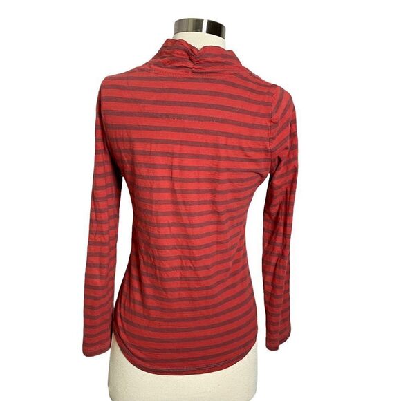 Anthropologie Pilcro & The Letterpress Womens Striped Top Size XS Red Brown - Picture 3 of 4